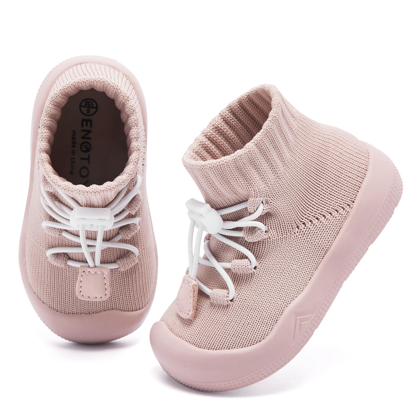 Engtoy Babysockenschuhe rutschfeste atmungsaktive weiche Gummisohle für Baby Mädchen, Rosa, 15-18 Monate Säugling