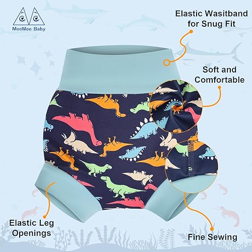 Miniatura 3 de MOEMOE Baby Pañales de natación reutilizables, 3 unidades, cómodos e impermeables, para lecciones de natación para niños, talla M3T