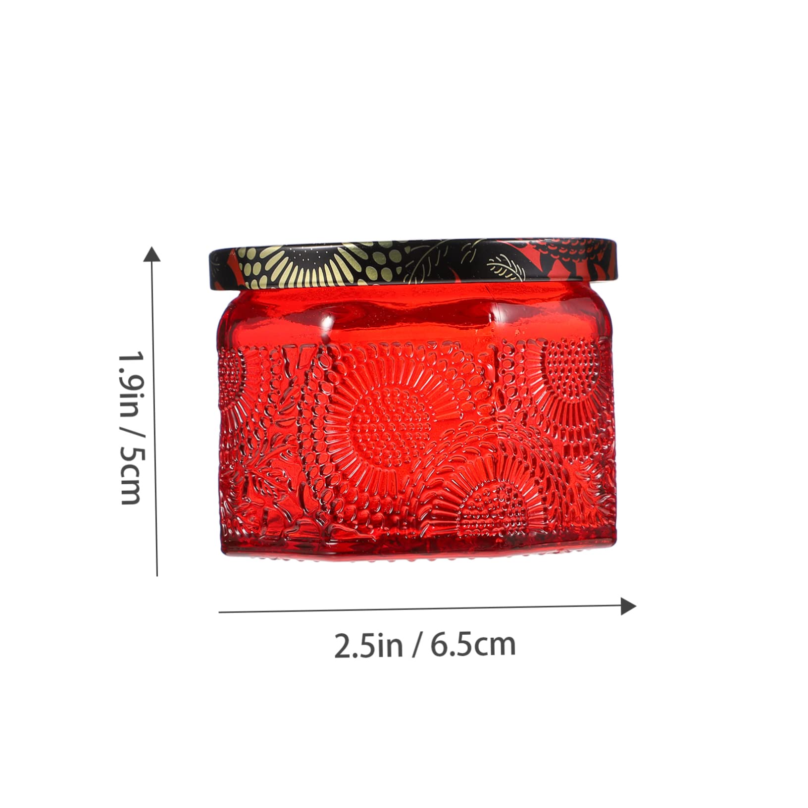 ULDIGI 14pcs Embossed Glass Candle Jars with Lids for Crafts Container for Home Decor and Parties Unique Storage