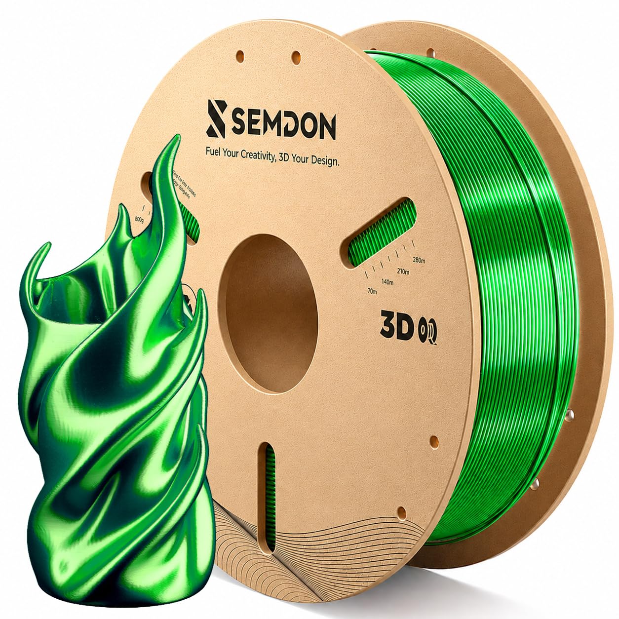 PLA Filament 1.75mm Vivid Green Silk PLA 3D Printer Filament 1KG((2.2lbs)