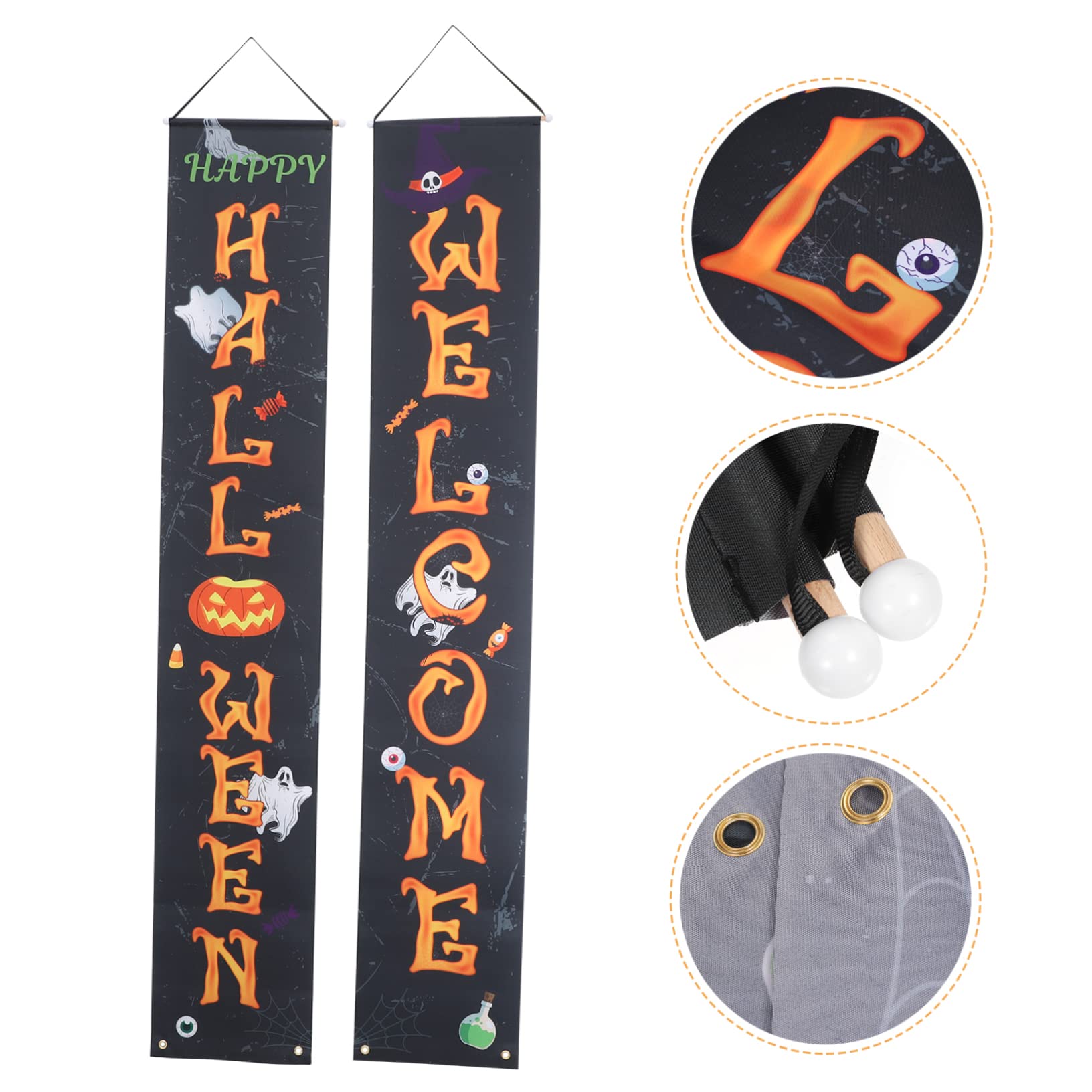 Alasum 5pary Helloweenowy Baner Drzwi Dekoracja Przyjęcie z Kreatywnym Wzorem i Jasnymi Kolorami Doskonałe Imprezę Halloweenową Do Powieszenia Drzwi Lub Ganek