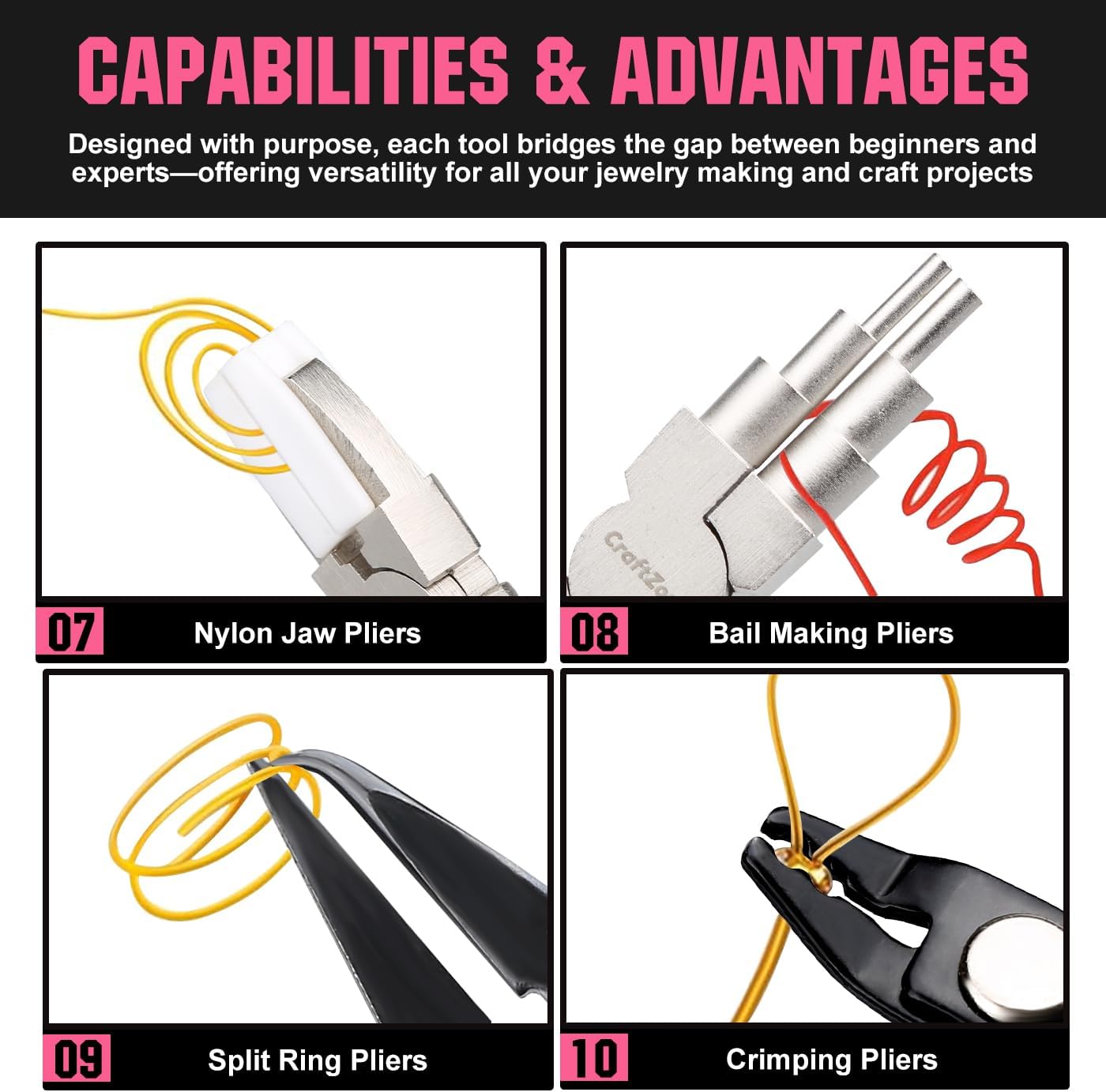 10-Piece Jewelry Pliers Set Jewelry Making Tools for Jewelry Repair | Wire Wrapping | Beading and Crafts