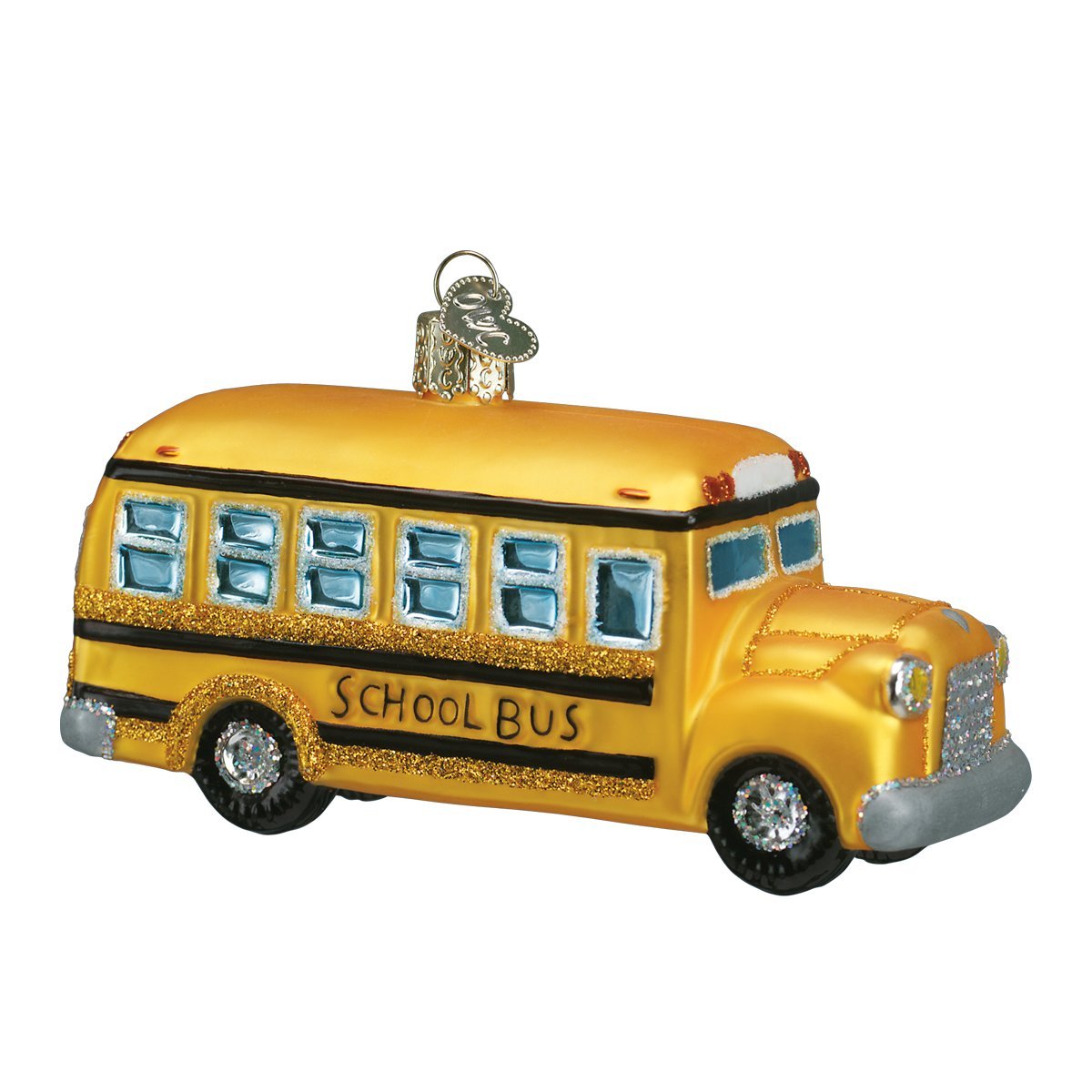 Ornement School Bus en verre soufflé Old World Christmas pour sapin traditionnel