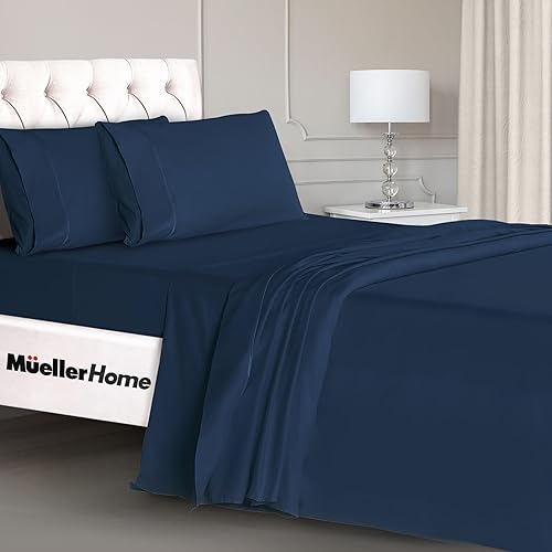 Vista 59 de Mueller Serie 1800 - Juego de sábanas ultrasuaves de 6 piezas, esquinas profundas de hasta 16 pulgadas, transpirables, hipoalergénicas, Verde