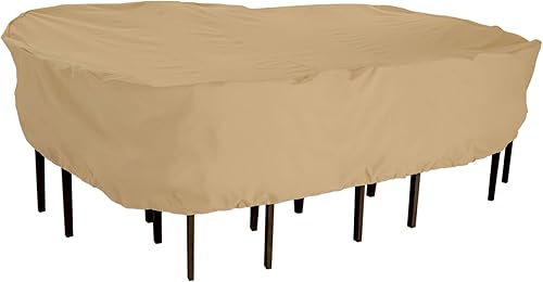 Classic Accessories Juego de mesa y silla de patio rectangular ovalada de terrazo, grande