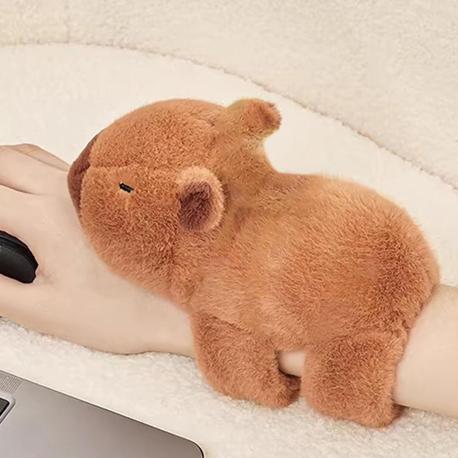 Capybara Bracelet à Pression – Peluche Douce 19 Cm – Strap Animal Adorable – Cadeau Anniversaire