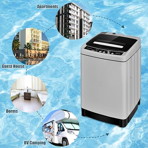 Miniatura 6 de ARLIME Lavadora portátil 2 en 1, lavadora completamente automática de 1.5 pies cúbicos de capacidad, lavadora y secadora giratoria con manguera