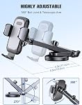 WOCBUY Car Phone Holder, [Strong Suction] Phone Holder Car for Dashboard & Windshield, 360° Rotate Long Arm Car Cell Phone Mount Compatible with iPhone 17 Pro Max/16/15/14/13, All 4”-7” Cellphones