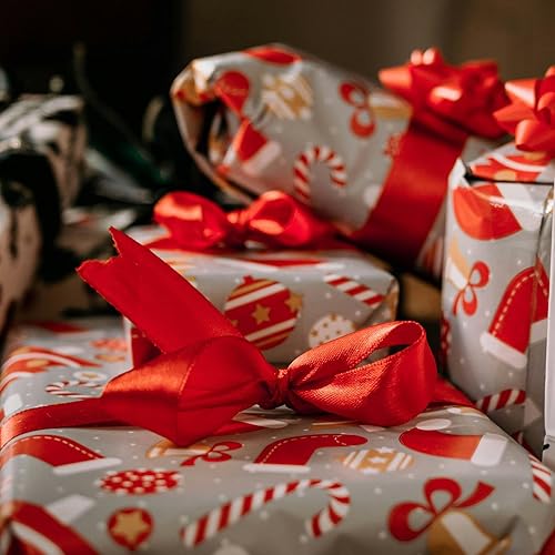 Miniatura 837 de Cinta de satén rosa polvoriento de doble cara de 1/4 pulgadas x 50 yardas, cintas de poliéster polvorientas para envolver regalos, cinta de tela