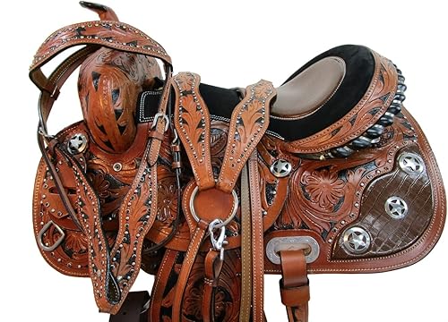 Western Saddle Barril Racing Caballo Placer Trail Floral Herramientas Rodeo Cowboy Tack Set 15 16 17 18 Western Saddle Barril Racing Caballo Placer Trail Floral Herramientas Rodeo Cowboy Tack Set 15 16 17 18