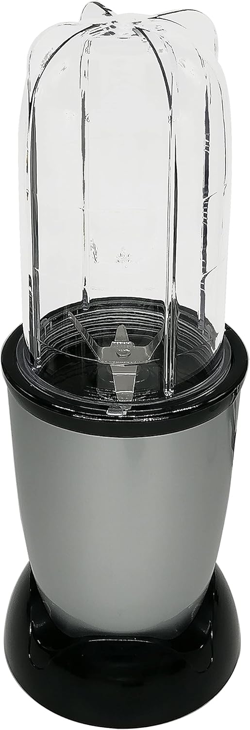 Personal Size Blender 250 Watts Power Electirc Juicer Food Processor for Shakes Smoothies Seasonings Sauces with 3 Pieces Mug (12oz/16oz/22oz)-Silver (21)