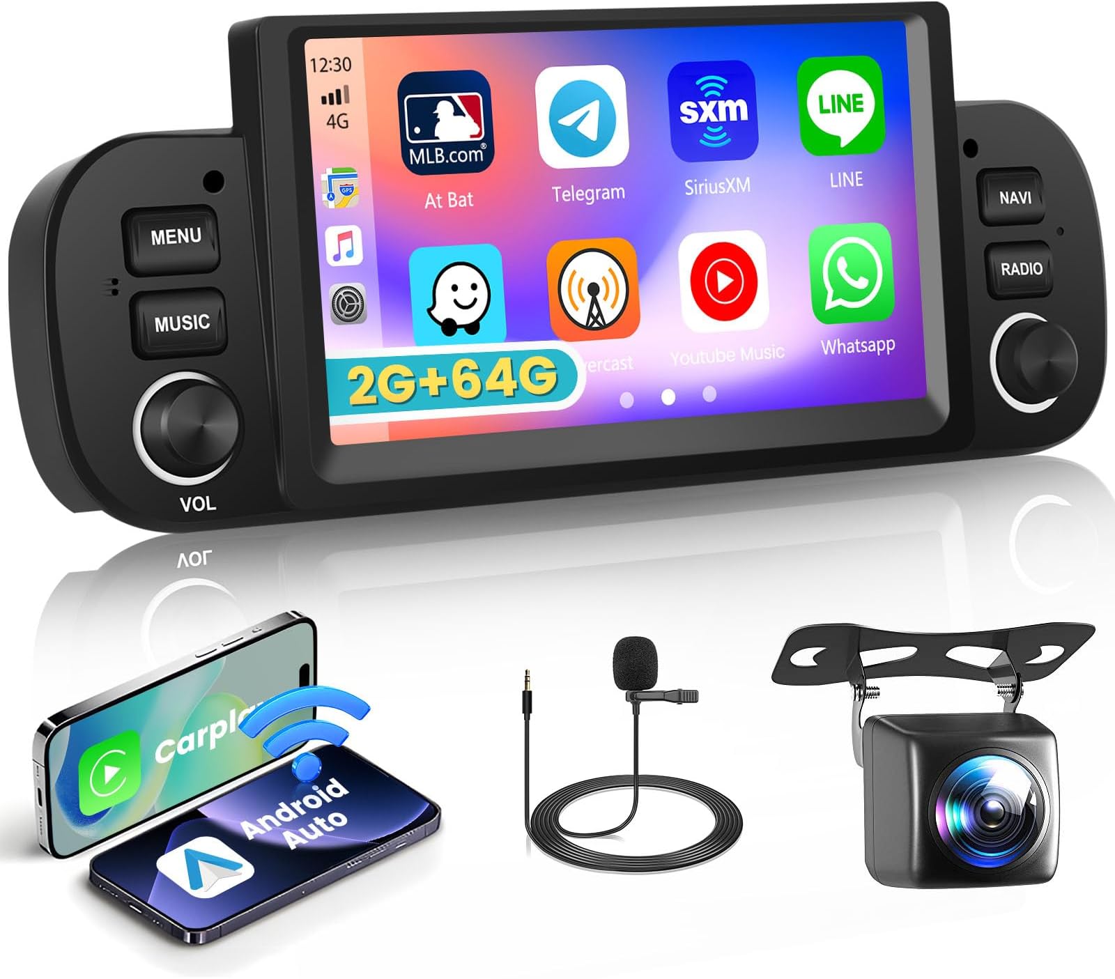 Inefala 2G+64G Android 15 Autoradio Pour Fiat 500 2007-2015