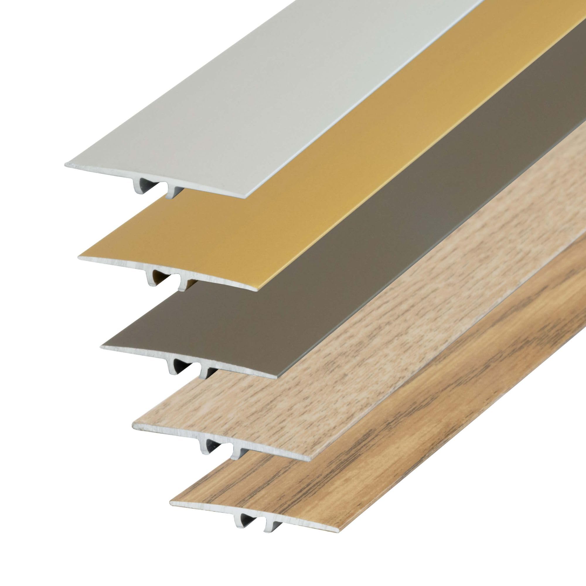 Profil de transition plat 90cm x 35mm Chêne clair en aluminium anodisé - Bande de seuil robuste pour stratifié, vinyle & moquette: Barre de jonction sol