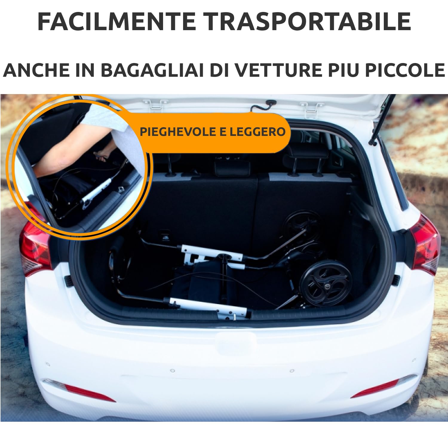 GOVITA - deambulatore per anziani 4 ruote,Girello in alluminio leggero con seduta,Rollator pieghevole, Altezza sedile regolabile,Per esterno e interno