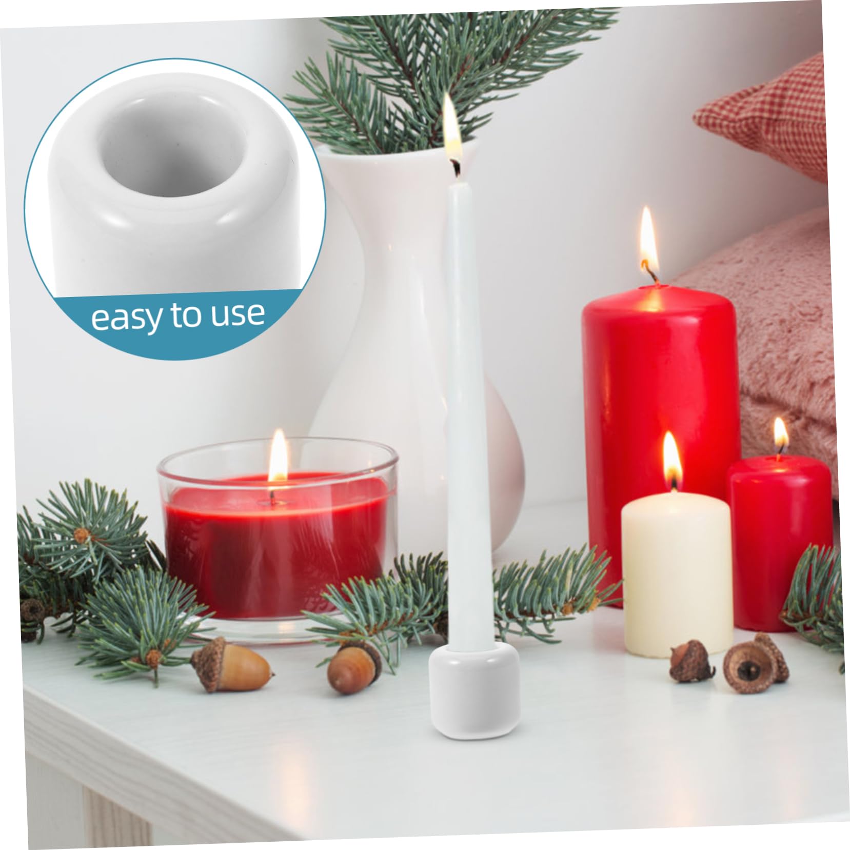 PRETYZOOM Portacandele Decorativo Da Tavolo 3 Set Mini Portacandele in Ceramica Per Campanelli E Candele Per Matrimonio 5 Pezzi * 3