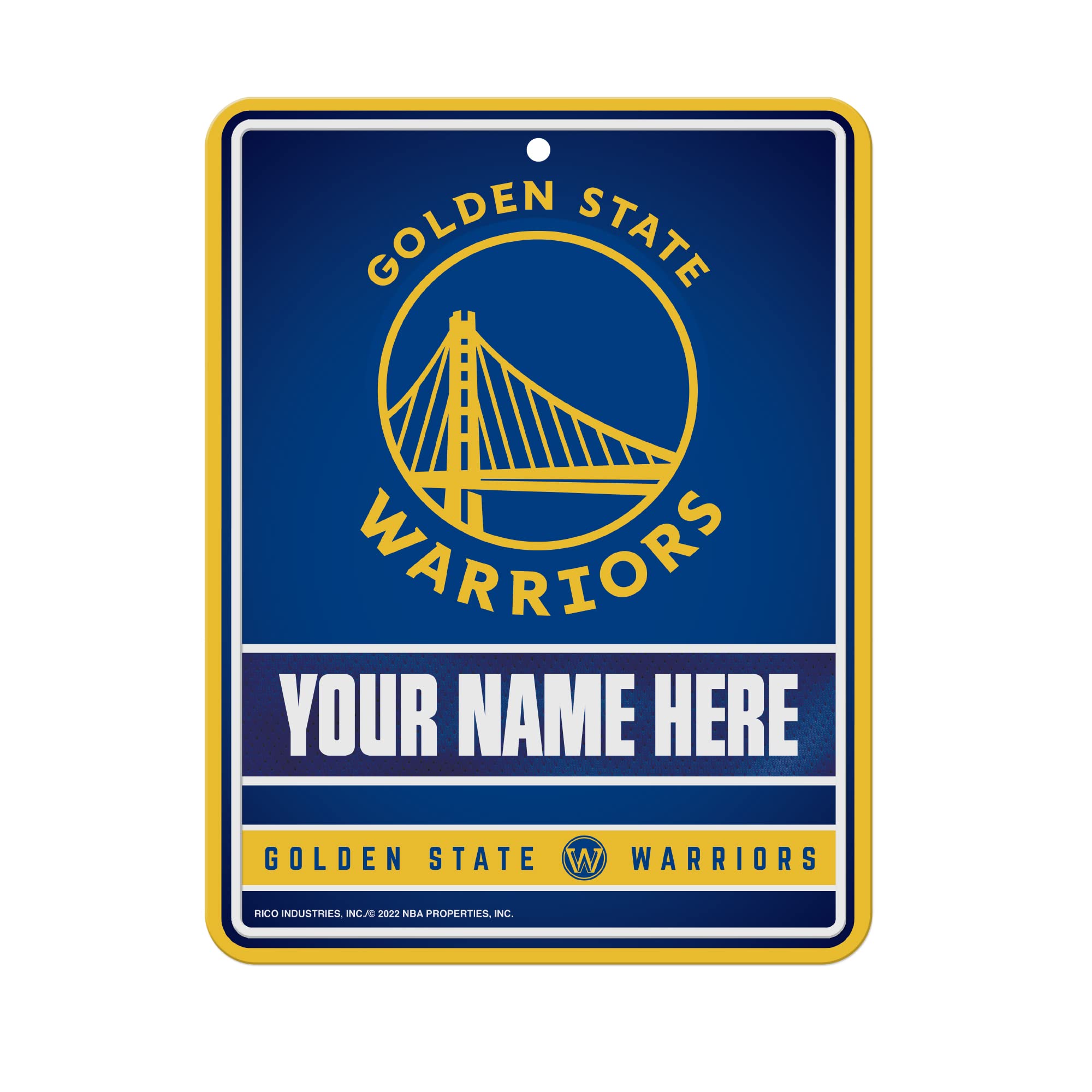 Rico Industries NBA Personalized Metal Parking Sign Personalized/Custom Metal 8.5" x 11" Parking Sign - Home Décor - Indoor/Outdoor - Great Gift for