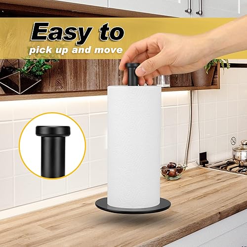 Miniatura 7 de Soporte para toallas de papel, soporte para toallas de cocina negro, soportes para toallas de papel de encimera para soporte de rollos de cocina,