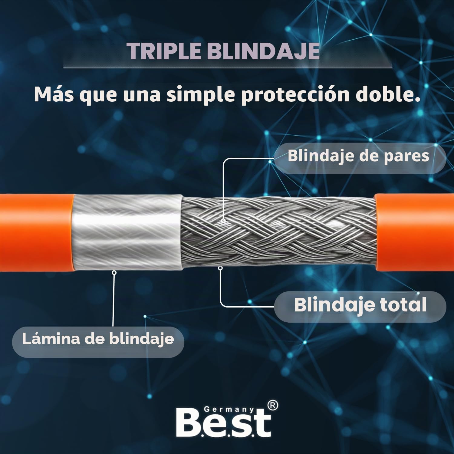 Cable de red Simplex CAT 7, 100 m, cable de red LAN de cobre, cable Ethernet S/FTP 10 Gbit/s, Cat7, cobre puro, cable de datos PoE+ LSZH