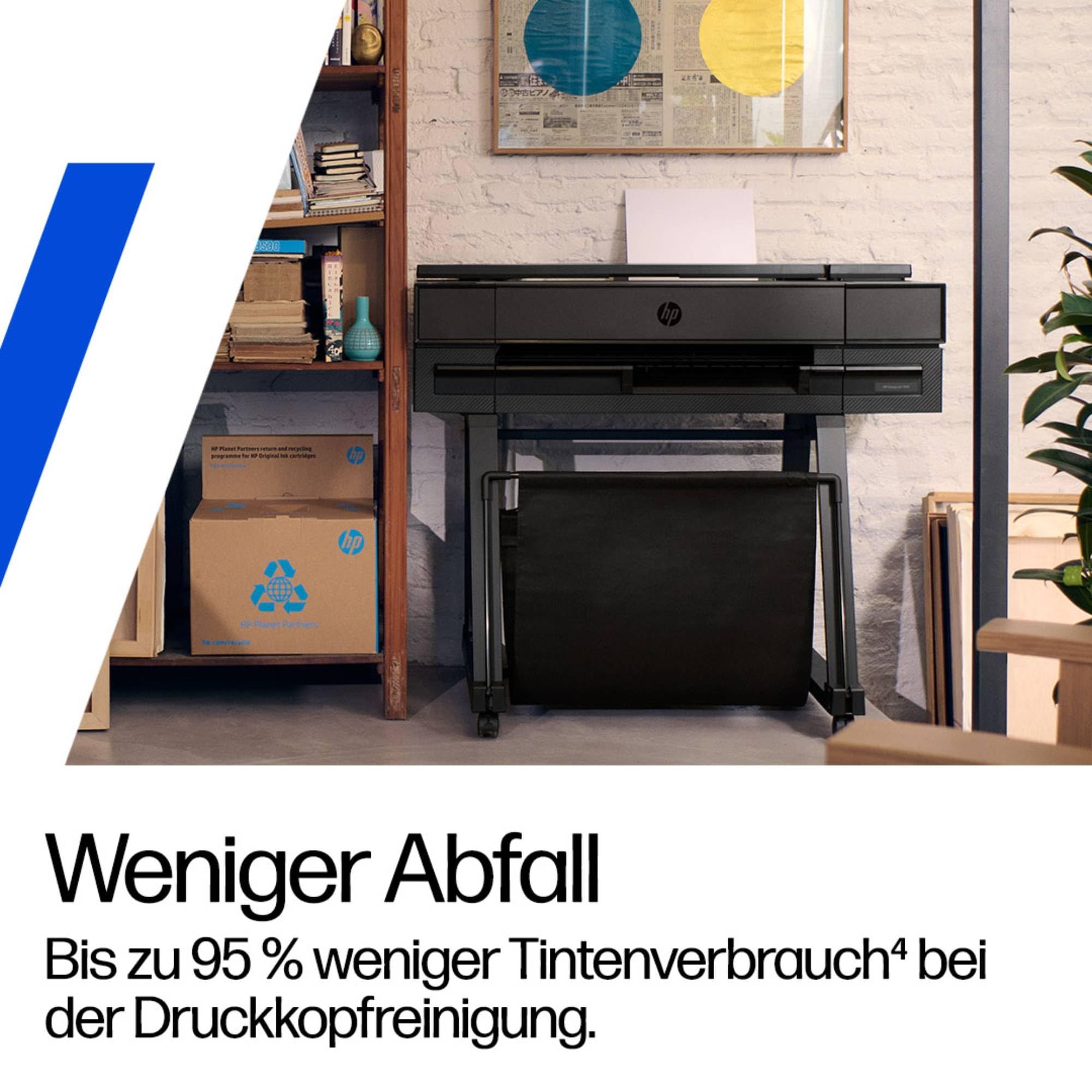 HP DesignJet T870 61 cm (AM0X9A), Großformatdrucker Plotter, A4–A1/D, bis zu 120 A1 Drucke/Std, WLAN, Ethernet, USB, 2400 x 1200 DPI, Flex Tech, 2 Jahre Garantie, Schwarz