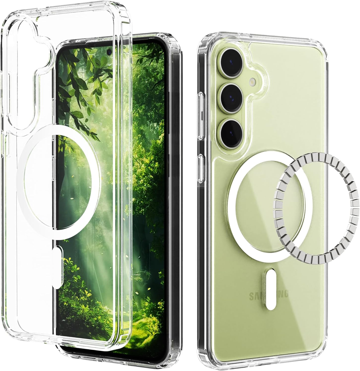 DIZORO Magnetic for Samsung A35 5G Case Clear [Compatible with MagSafe][Anti-Yellowing][Built-in 4 Airbags][Military Grade Protection][Shockproof Slim] Samsung A35 Phone Back Cover (Clear)-picture-12