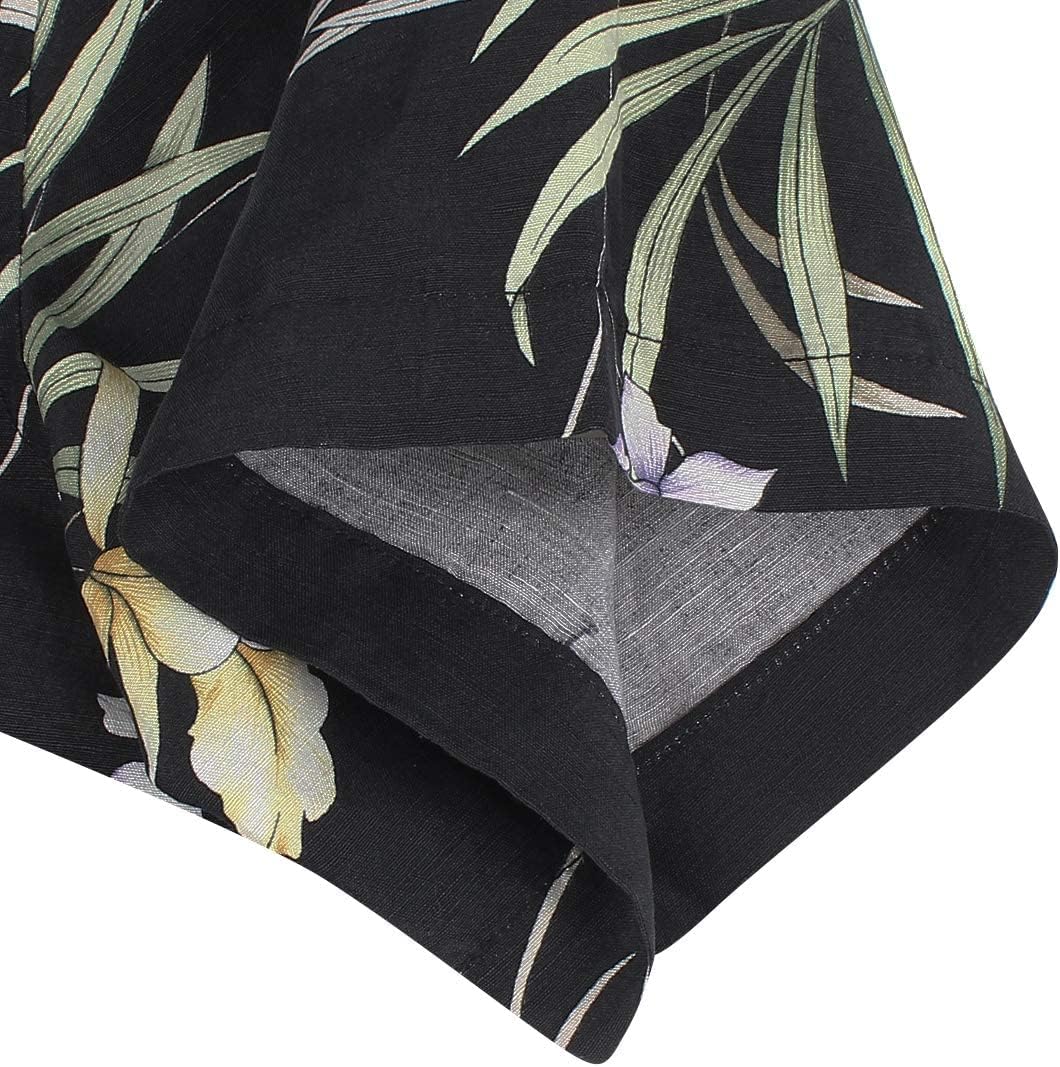 Men's Hawaiian Floral Shirts Silk and Linen Button Down Casual Tropical Holiday Beach Shirts - Image 7