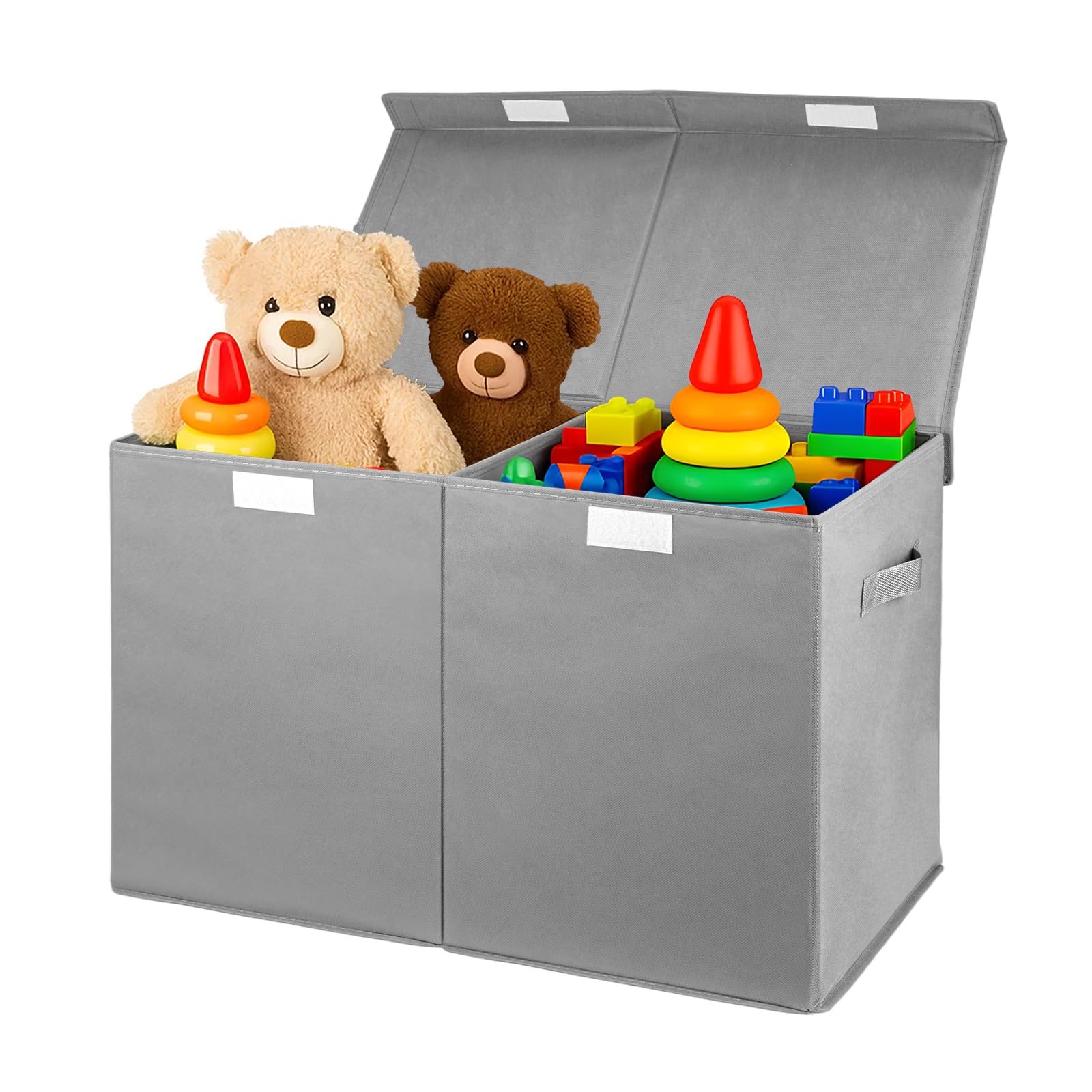 GREENSAPPIRE Large Toy Box for Boys Girls 80L Large Storages Chest Foldable Storage Chest with Lid Fabric Storage Baskets Container Bins Toy Box Storages for Clothes, Blanket, Books(Gray)