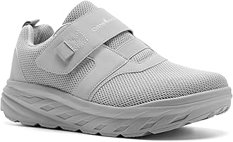 OrthoComfootMen's Orthopedic Diabetic Wide Walking Shoes: Comfortable Cushion Arch Support Plantar Fasciitis Loafers, Orthotic High Arch Swollen Feet Adjustable Working Shoes for Ankle and Heel Pain