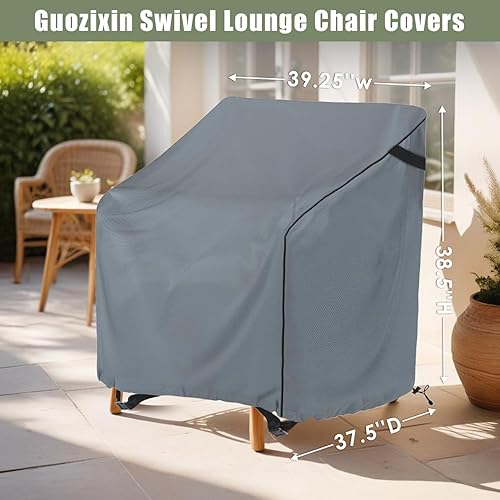 Miniatura 2 de Fundas para muebles, fundas para sillas impermeables para muebles de exterior, giratorias, mecedoras, para asiento profundo, se adapta a hasta 39.25