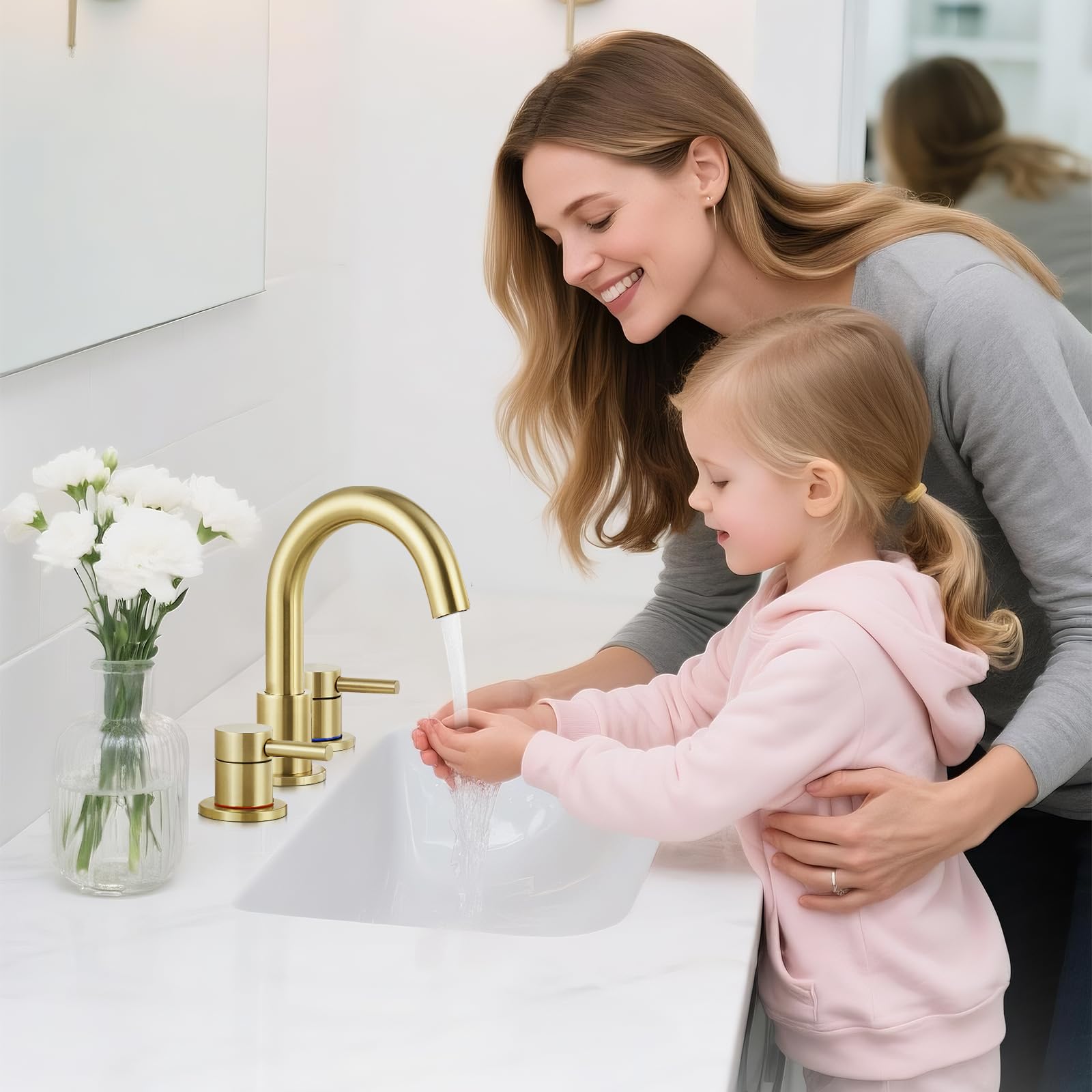 Brushed Gold 2-Handle Bathroom Faucet - FREE SHIPPING -2