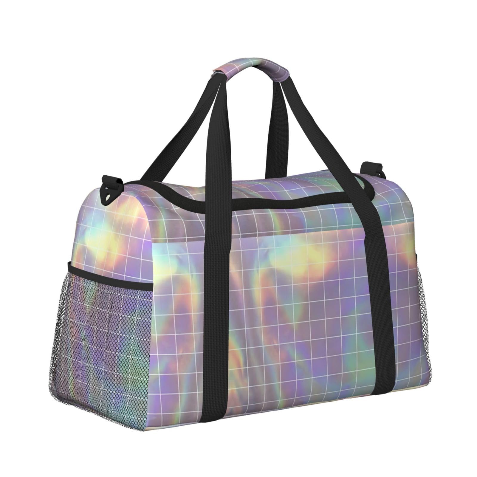 Borsone da viaggio quadrato riflettente grande pieghevole impermeabile borsa da notte borsa da spiaggia nuoto piscina sport palestra