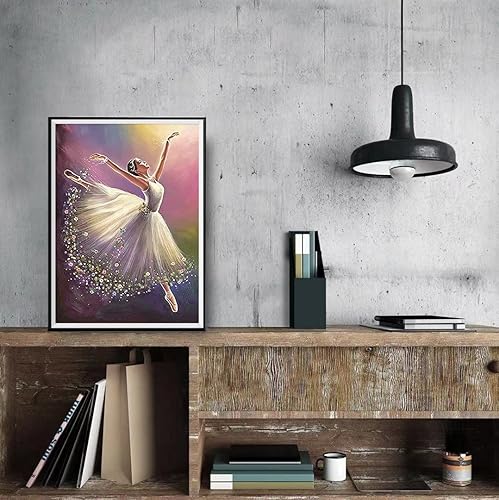 Miniatura 8 de NIHO-JIUMA Kits de pintura de diamantes de bailarina 5D bricolaje completo ballet bailarina diamantes pintura en lienzo regalo para adultos