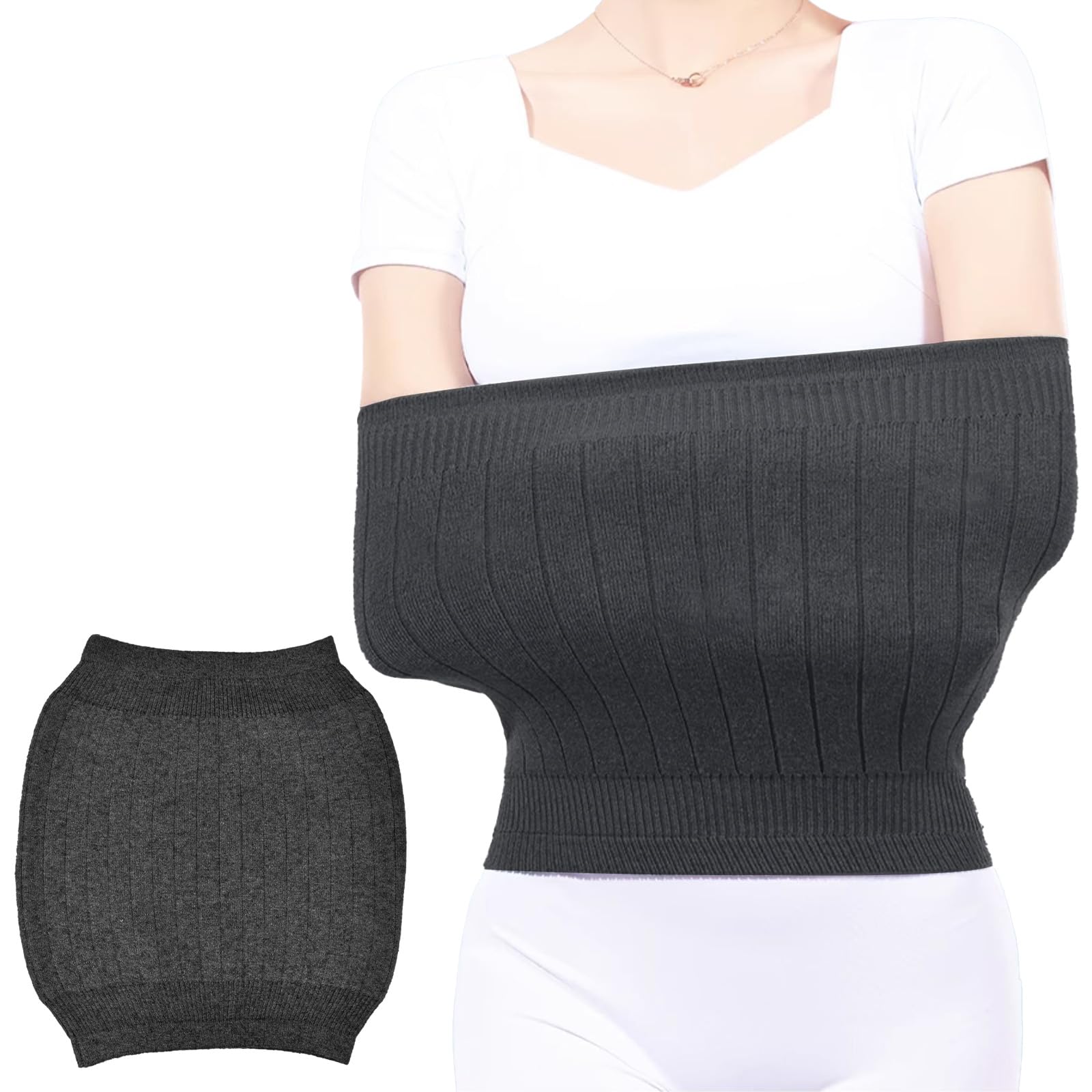 NAROSEBE Unisex Calentador de Cintura Faja Lumbar Calentador de Cintura de Cachemira Cinturón Lumbar Mujer Cinturón Invierno Calentado de Lana Cinturón de Punto (Gris oscuro)
