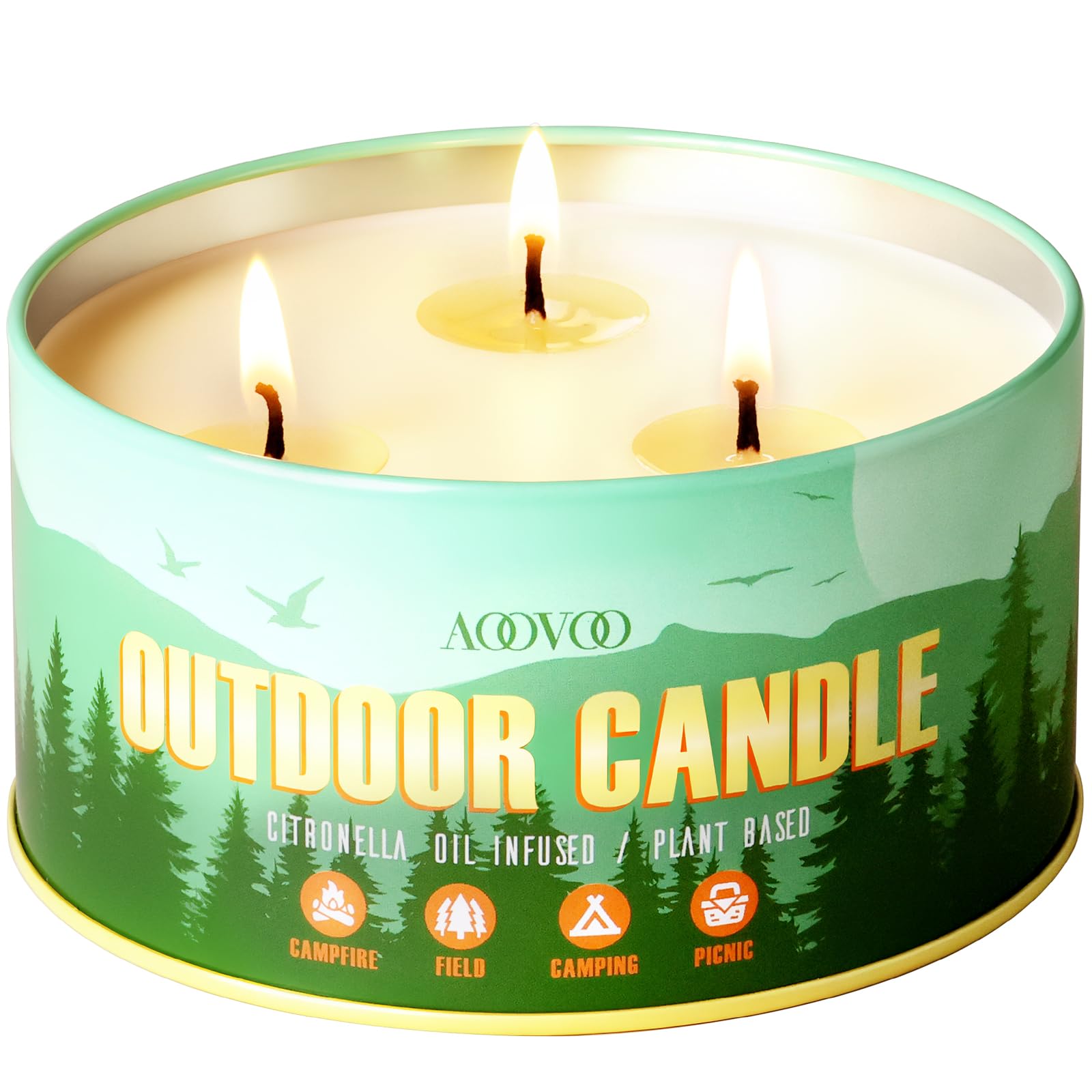 AOOVOO 3-Wick 12oz Citronella Candle