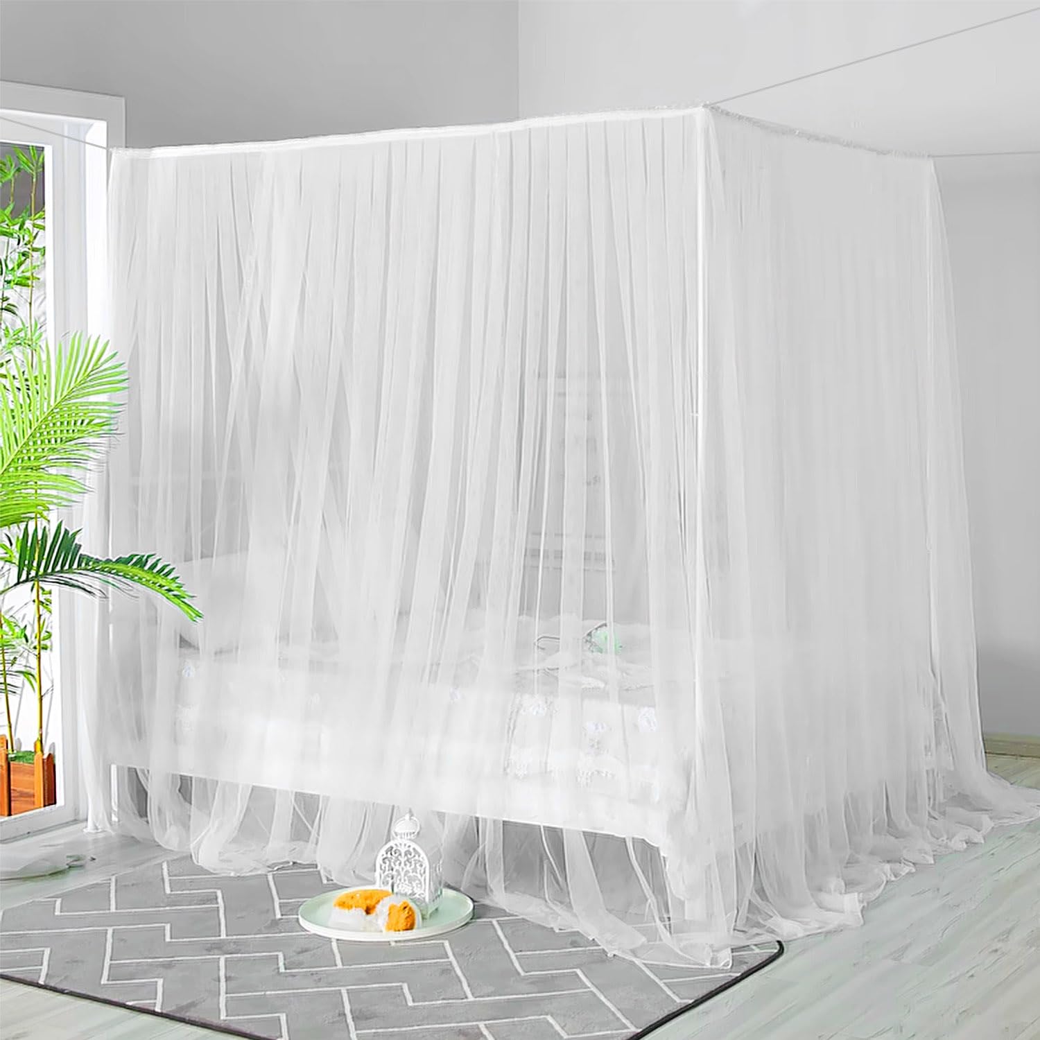 Zanzariera Letto Matrimoniale 220x200x200 Cm - Per Interni Ed Esterni