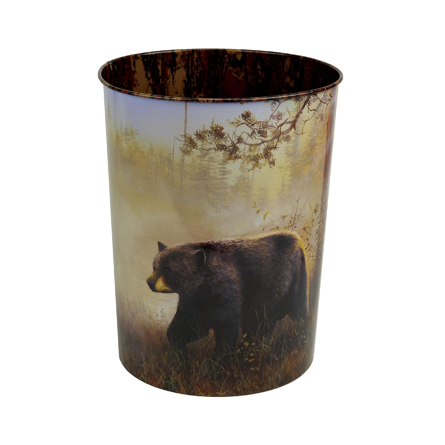 Rivers Edge Products Waste Basket Tin Trash Bin for Office Kitchen Bathroom Bedroom Novelty Bucket for Drinks 10