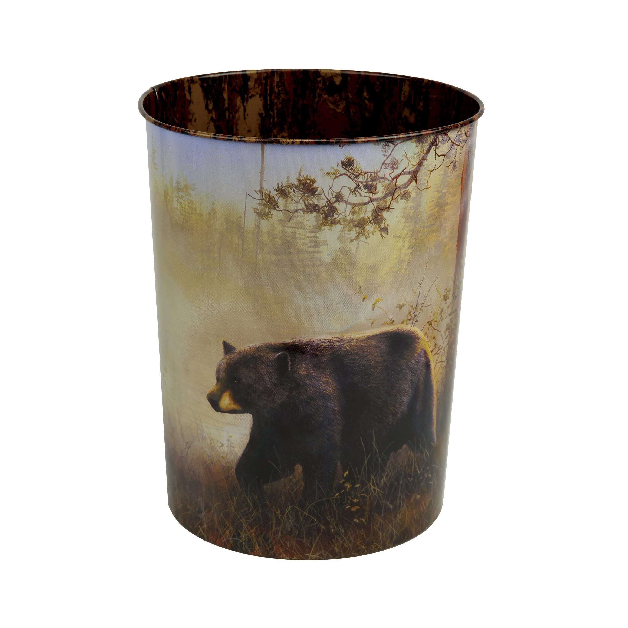 Rivers Edge Products Waste Basket Tin Trash Bin for Office Kitchen Bathroom Bedroom Novelty Bucket for Drinks 10
