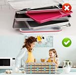 16PCS Baking Sheet Stackers, Reusable Trays Stacking Holder, Space-Saving Trays Stacking Holder, Multipurpose Baking Tray Stackers Suitable, for Home Kitchen (Blue)