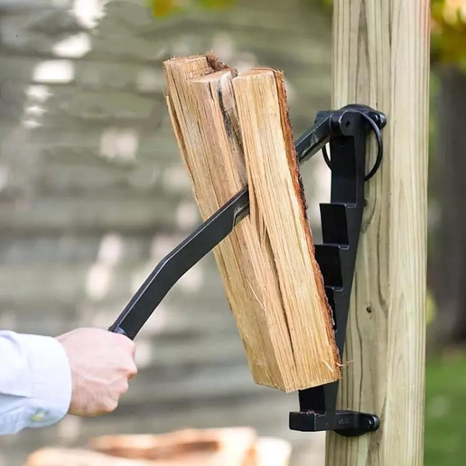 BVCED Firewood Kindling Splitter Wall Mount Carbon Steel Kindling