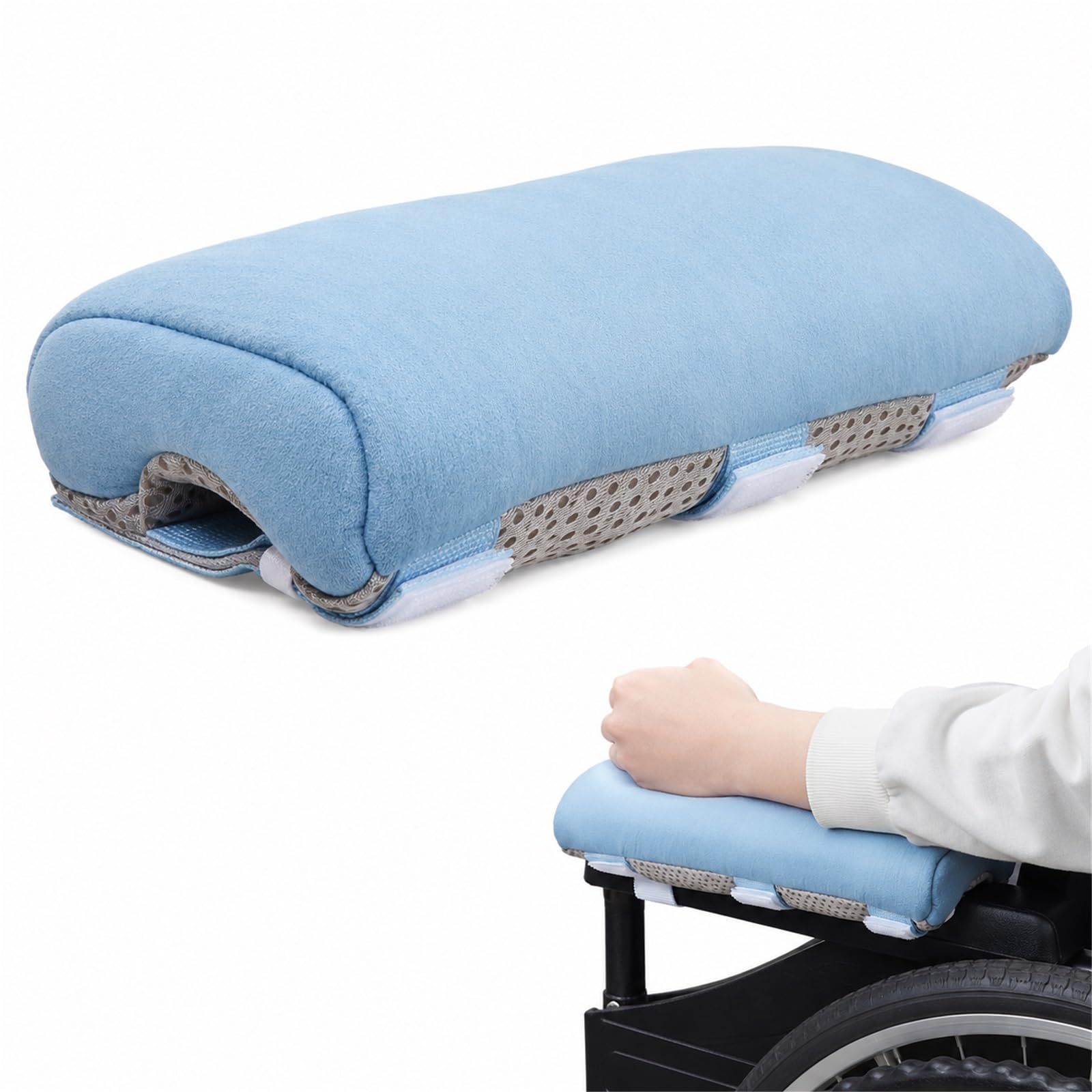 Copribraccioli per Sedia a Rotelle Imbottitura Antidecubito in Cotone Traspirante con Design a Tubo Cavo Protezione Morbida Lavabile Fissaggio Triplo Stabile