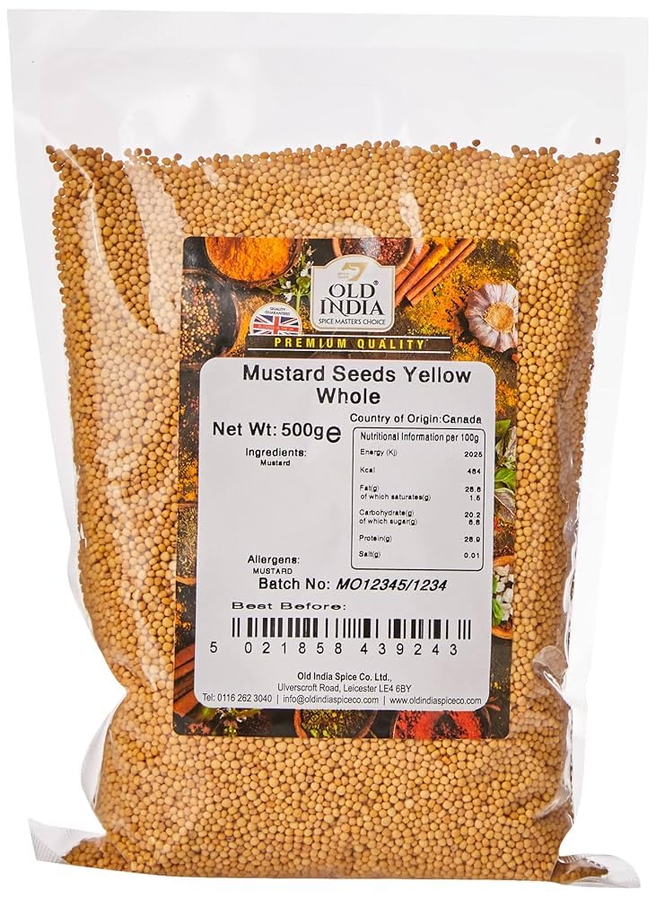 Old IndiaMustard Seeds Yellow Whole 500g