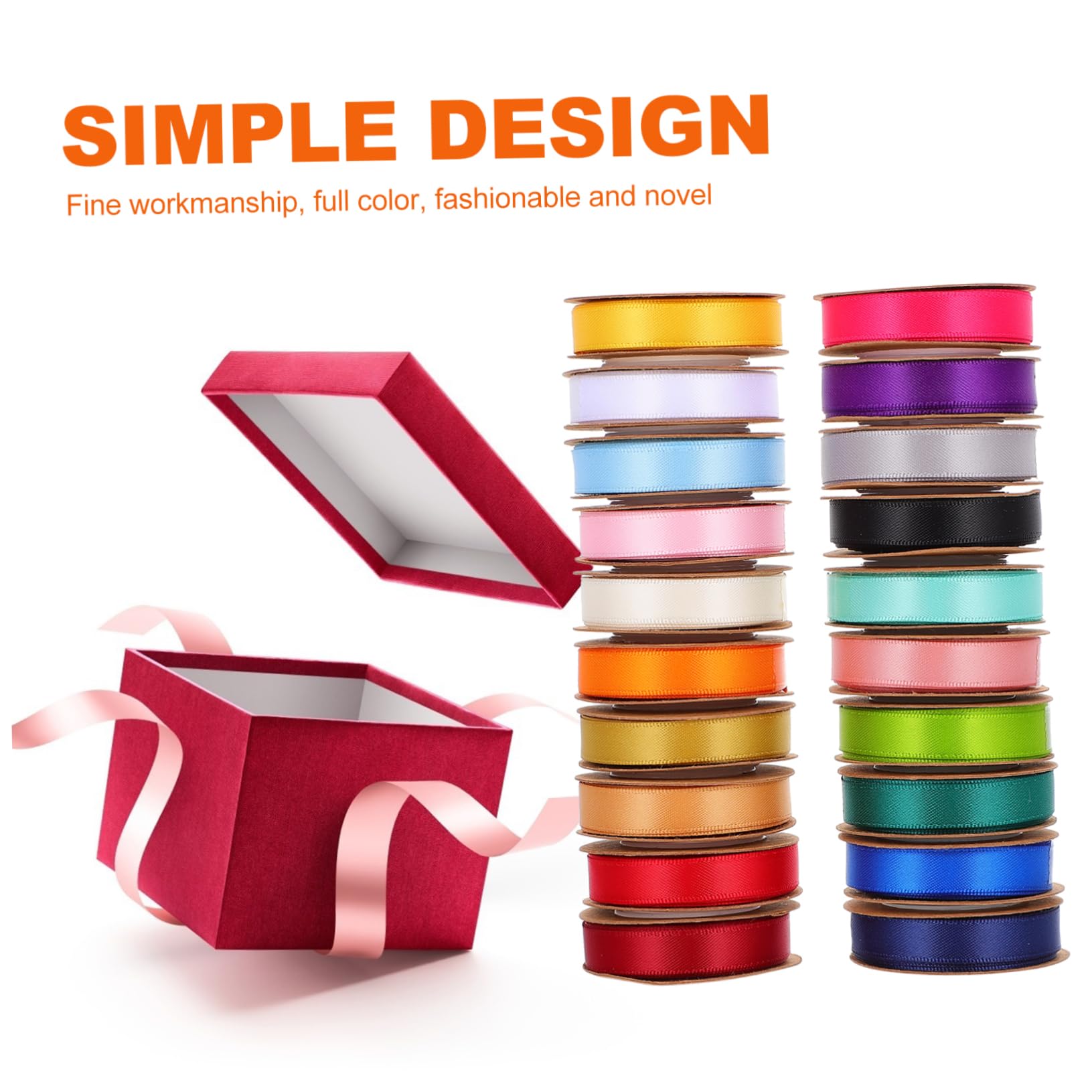Housoutil 20 Nastro Decorativo Poliestere Doppio Set per Confezioni Regali Decorazioni Feste e Matrimoni Facile da Usare e Conservare