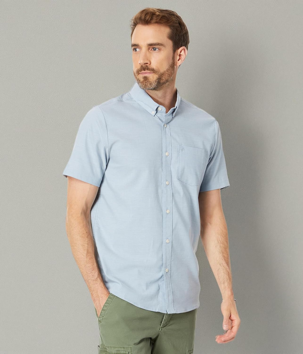 Volcom Men's Everett Oxford Short Sleeve Button Down Woven Shirt - Image 3