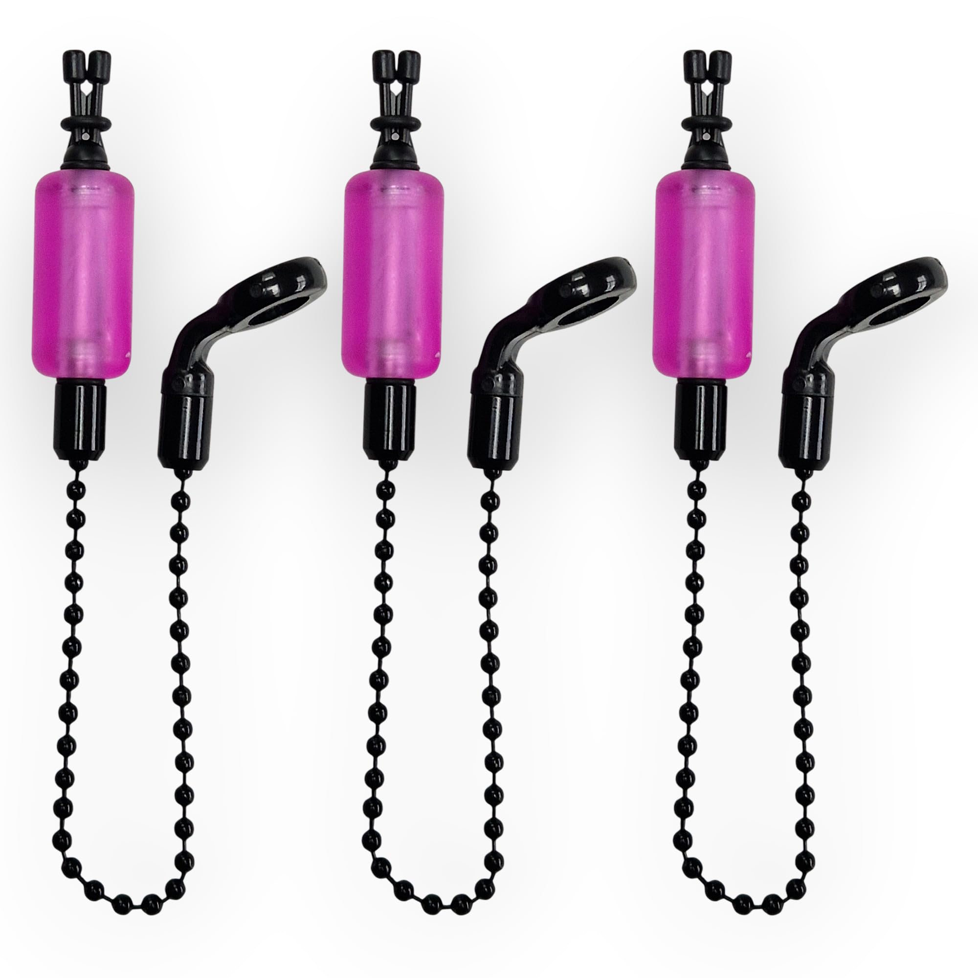 3 x Pro Ace III Bite Indicators Bobbins Short 15cm Chain For Fishing Bite Alarms 6 Translucent colour options Translucent Purple