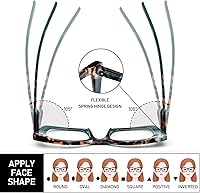 Vista 16 de DXYXYO Oversized Square Reading Glasses for Women Blue Light Blocking Oprah Style Thick Frame Readers with Spring Hinge