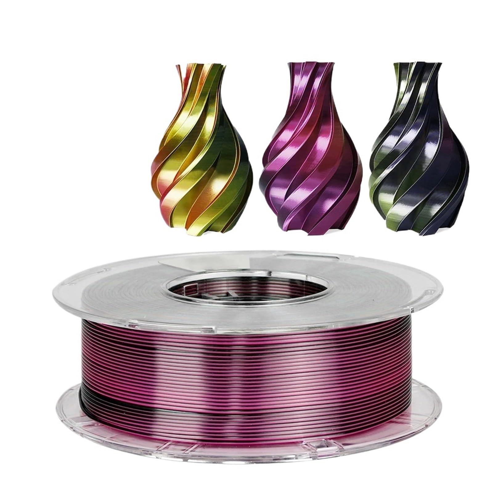 Filamento for stampante 3D PLA 1,75 mm 1 kg 500 g Filamento tricolore PLA seta Triplo colore Materiale plastico 3D Filamento lucido 250 g x 4 confezioni(Gold PUR BK-1kg)