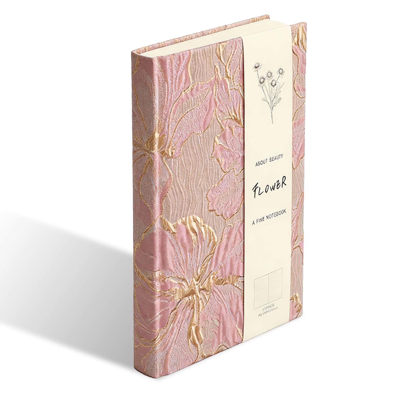 Vfrdsa Pink Floral Journal for Women - Pretty Hardcover A5 Notebook, 180° Lay-Flat Lily Flower Diary, Self Love Journal for Note-Taking, Daily Writing & Reflection