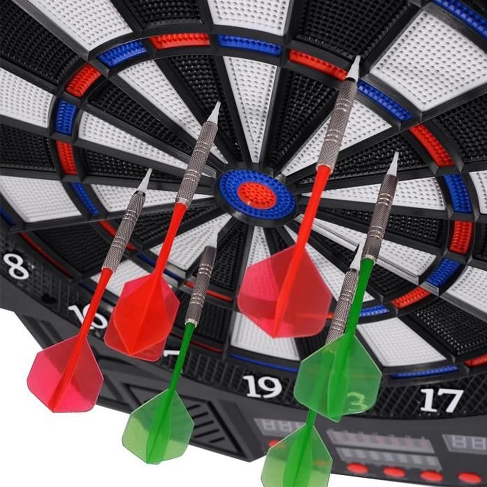 Jeu de Fléchettes Électronique avec Cible, 12 Fléchettes, 96 x 54,6 cm, Écran LCD, Noir
