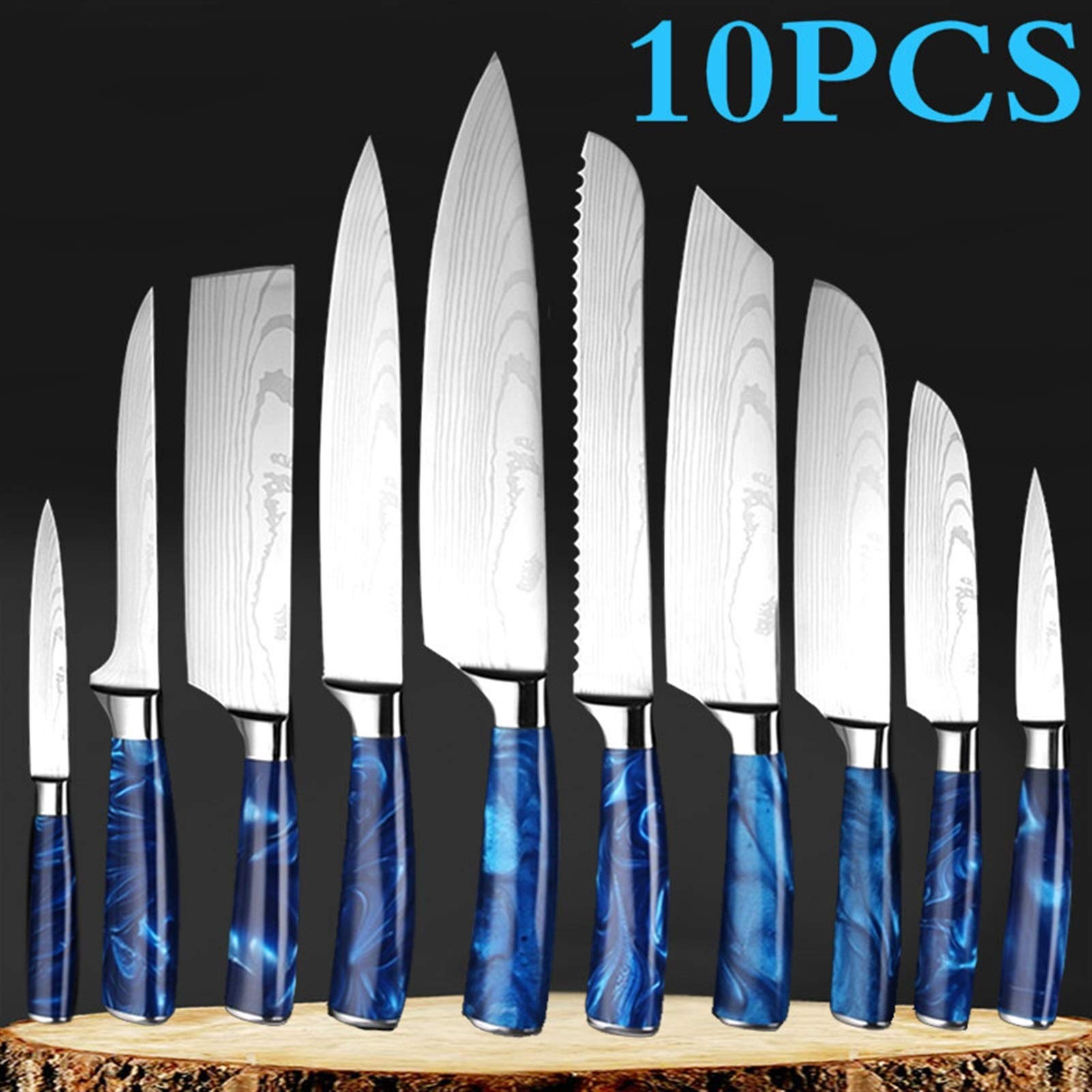 Set di coltelli da cuoco professionale Set Damasco modello Giapponese Cucina Giapponese Coltelli Bone Bone Pesce Frutta Verdure Verdure Acciaio inossidabile
