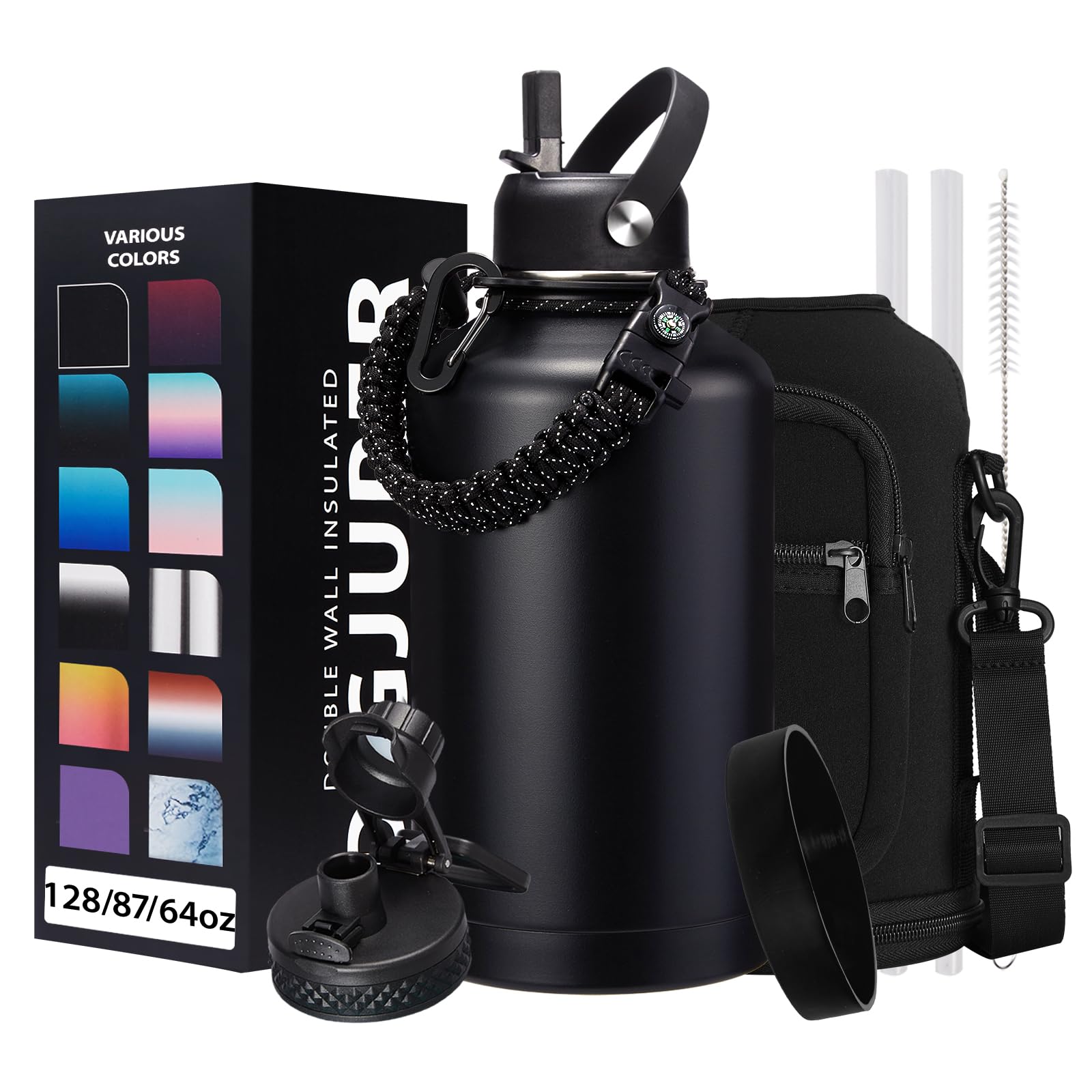 Amazon.com: DIGJUPER Insulated Water Bottle 64oz - w/Paracord