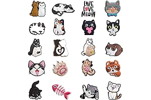 Adorable Black Cat Croc Charms: Express Your Feline Love with 20 Non-Repeating Designs